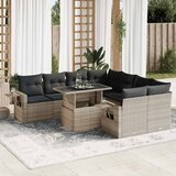 vidaXL 9-dijelni set vrtnih sofa od poliratana s jastucima svjetlosivi | shoptok.hr