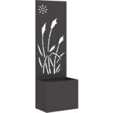 vidaXL Vrtno korito z dekorativno ploščo Črna 50 x 140 cm Mnogi jeklo | Shoptok.si