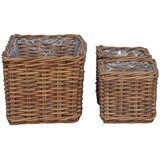  Košara za rastline s shranjevanjem 3 pcs Rjava Kubu rattan, (5000207854) | Shoptok.si