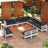  Vrtna sedežna garnitura 13-delna z blazinami bela borovina - - Bela - 172.25 - N/A - | Shoptok.si