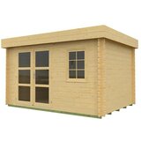 KIEHNHOLZ Vrtna hiška Lounge 1 (Zunanje dimenzije vključno s strešnim previsom (Š x G): 367 x 281 cm, Les, Rjava) | Shoptok.si