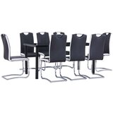  9-dijelni blagovaonski set od umjetne kože crni | shoptok.hr