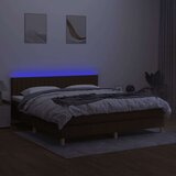  Krevet box spring s madracem LED tamnosmeđi 160x200 cm tkanina | shoptok.hr