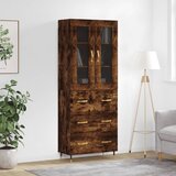 vidaXL Visoka komoda dimljen hrast 69,5x34x180 cm inženirski les Cene