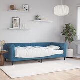 vidaXL Dnevna postelja z vzmetnico modra 90x200 cm žamet Cene