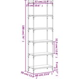  Regal za knjige sa 6 razina crni 60x30x188 cm konstruirano drvo | shoptok.hr