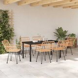  Vrtni set za objed 7 pcs Smeđa Čelik s prahom premazan | shoptok.hr