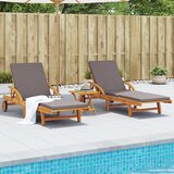 vidaXL ležalnik 2 kosa z blazinami 200x68x83 cm trden akacijev les | Shoptok.si