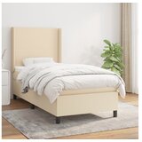  Box spring postelja z vzmetnico krem 90x200 cm blago | Shoptok.si