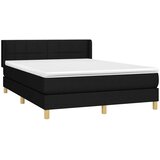  Krevet s oprugama i madracem crni 140 x 190 cm od tkanine | shoptok.hr