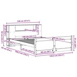  Krevet s regalom za knjige bez madraca 140x190 cm od borovine | shoptok.hr