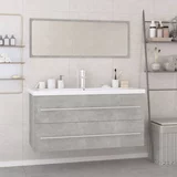 vidaXL Komplet kopalniškega pohištva betonsko siv inženirski les