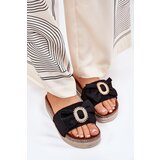 Boto Womens Platform Sandals With Bow And Decorative Brooch Black Lenela | ePonuda.com