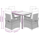  5-dijelni vrtni blagovaonski set s jastucima od poliratana crni Crna 90 cm table length | shoptok.hr