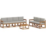  Set vanjskih sofa s jastukom 8 pcs Prirodna i svijetlo siva | Eponuda.ba