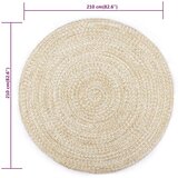  Ručno rađeni tepih od jute bijelo-smeđi 210 cm | shoptok.hr