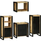 vidaXL Set namještaja za kupaonicu Zidne 4 pcs Smeđa Čvrsto drvo manga | shoptok.hr