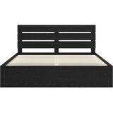  Krevetna konstrukcija Crna 200 x 200 cm Čvrsto borovo drvo | shoptok.hr