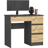 AKORD A-7 Računalniška Miza, Desna Izvedba, Siva/Hrast Artisan, (5000333020) | Shoptok.si