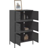  Visoka komoda crna 68 x 39 x 113 cm čelična | shoptok.hr
