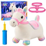 Lean Toys Napihljiv pli&amp;scaron;asti konj za skakanje roza Slike