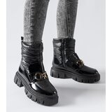 Gemre Black patent snow boots with a buckle Winter | Shoptok.si