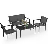 Baštenska garnitura set dvosed+stolice+sto crna Milano 24-SA01901