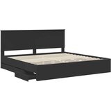  Krevetna konstrukcija Crna 200 x 200 cm Inženjersko Drvo | shoptok.hr