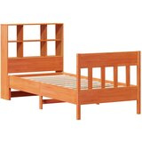 vidaXL Posteljni okvir brez vzmetnice voščeno rjav 75x190 cm borovina | Shoptok.si