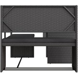  Vrtna sofa L-oblika sa stolom i jastucima crna od poliratana | shoptok.hr