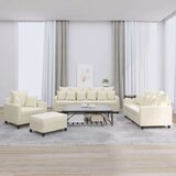 vidaXL 4-dijelni set sofa s jastucima krem baršunasti | shoptok.hr