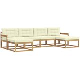  Set vanjskih sofa 6 kom. Bijela i krem Smeđa 329 x 162,5 x 73 cm | shoptok.hr