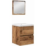 vidaXL Komplet pohištva za kopalnico 2 pcs Staro les in bela, (5000157151) | Shoptok.si