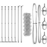 vidaXL Verižna ograja s 7 pritrjenimi stebri 0.6x10 m Galvanizirano jeklo | Shoptok.si