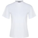 Trendyol White and Black Stand-Up Collar 2-Pack Basic Knitted T-Shirt | Shoptok.si