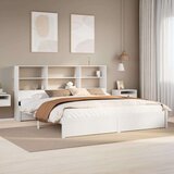 vidaXL Knjižna postelja brez vzmetnice bela 180x200 cm trdna borovina | Shoptok.si
