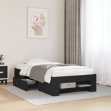  Okvir za krevet crni 90 x 190 cm od konstruiranog drva | shoptok.hr