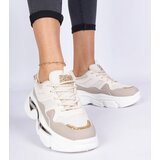 Gemre Beige women's sneakers decorated with glitter Prutto | shoptok.hr