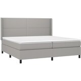  box spring s madracem LED svjetlosivi 200x200 cm tkanina | shoptok.hr