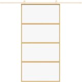 vidaXL Drsna vrata zlata 102,5x205 cm prozorno ESG steklo in aluminij | Shoptok.si