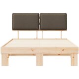  Krevetni okvir s tapiciranim uzglavljem Sivo-smeđa 140 x 190 cm | shoptok.hr