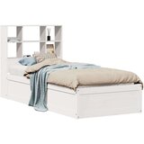 vidaXL Posteljni okvir brez vzmetnice bel 90x190 cm trdna borovina | Shoptok.si