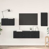 vidaXL Set TV komoda s policom Ostalo s pohranom s vratima 4 pcs Crni hrast 30.5 x 30 x 60 cm | shoptok.hr