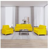 vidaXL 3-dijelni set sofa s jastucima svjetložuti od tkanine | shoptok.hr