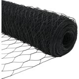 vidaXL Šestkotna Ograja Siva 0,6x10 m Jeklo, Ograjni Stebri s Špico 7 kos Ø32 mm 80 cm Galvanizirano Jeklo | Shoptok.si