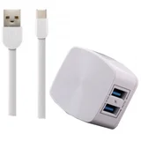 Remax Punjač 2.4 A Dual; Micro USB kabel RP-U215 EU, 1m (bijeli)