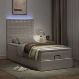vidaXL Otomanski posteljni okvir z vzmetnico bel 90x190 cm um. usnje | Shoptok.si