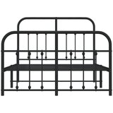 Metalni okvir kreveta uzglavlje i podnožje crni 120x190 cm | shoptok.hr