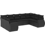  9-dijelni set vrtnih sofa s jastucima crni od poliratana | shoptok.hr