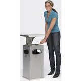 VAR Zbiralnik odpadkov s pepelnikom, prostornina 38 l, ŠxVxG 395 x 910 x 395 mm, nerjavno jeklo | Shoptok.si